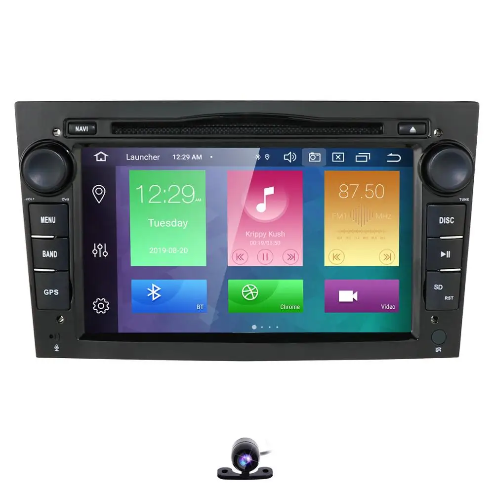 black HD 1024*600 OctaCore Android 9,0 автомобильный магнитофон gps dvd-плеер для Opel Astra H Vectra Corsa Zafira B C G поддержка OBD2 4G+ 64G - Цвет: black
