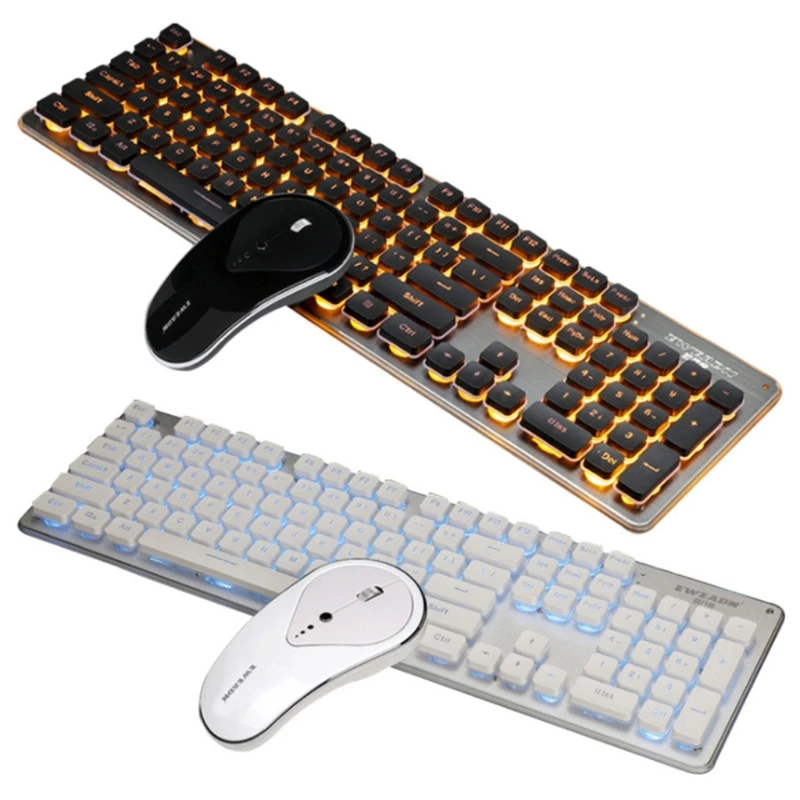 B36C 1600dpi Keyboard and Mouse Comb 104 Keys Splash-proof Girls Gift for Laptop Notebook PC Entertainment Office Home