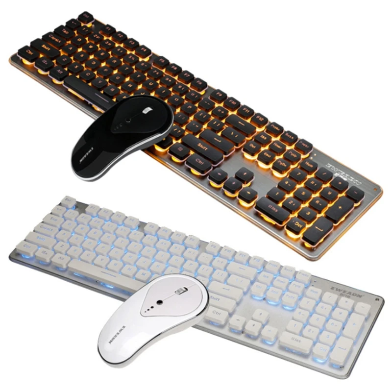 

B36C 1600dpi Keyboard and Mouse Comb 104 Keys Splash-proof Girls Gift for Laptop Notebook PC Entertainment Office Home
