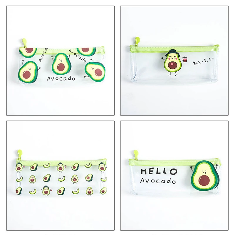2019 модная дорожная прозрачная косметичка для женщин с авокадо маленькая из ПВХ