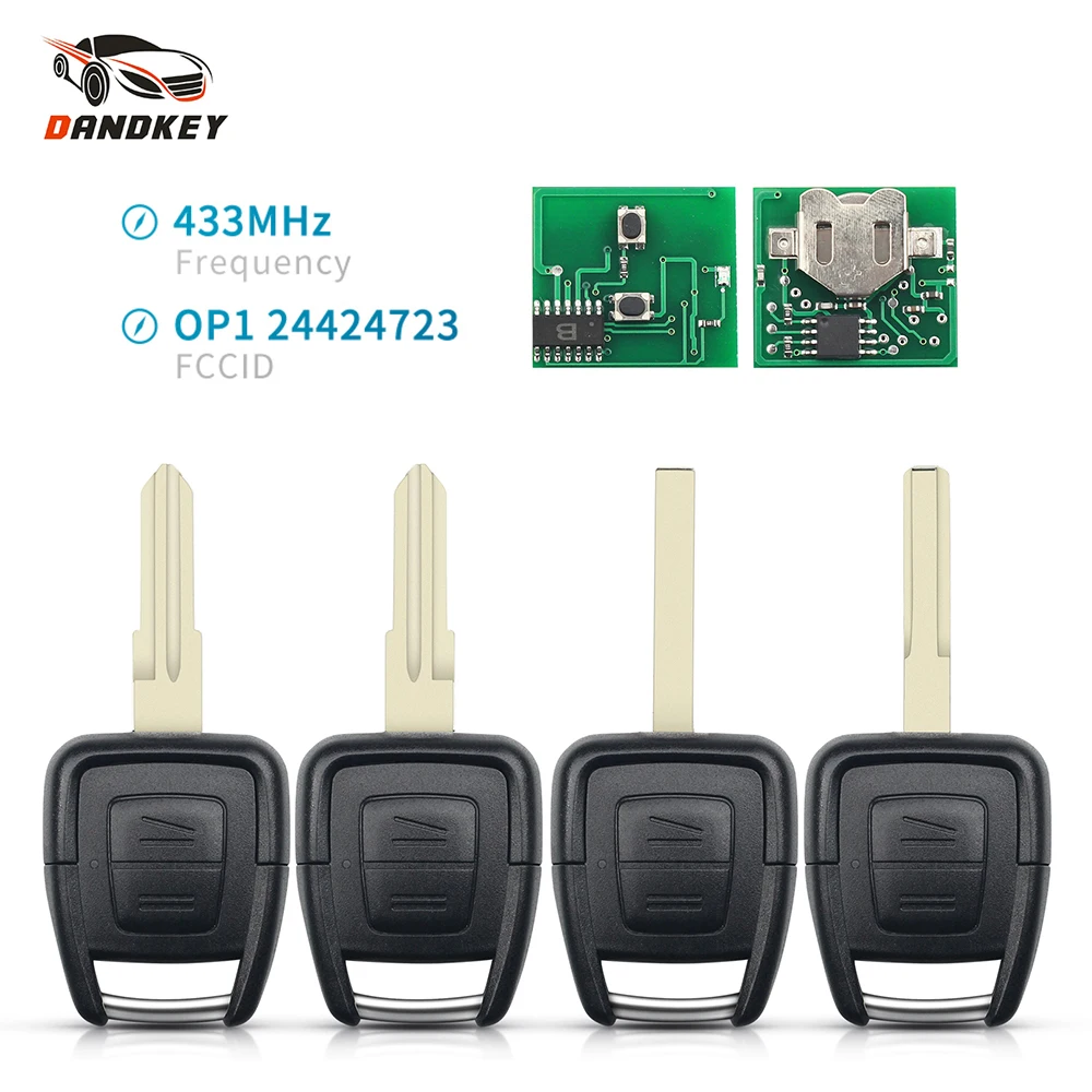 

Дистанционный ключ Dandkey OP1 24424723 для Vauxhall, Opel Vectra, Zafira, Omega Frontera, 433 МГц, без чипа, лезвие YM-28/HU46/HU43/HU100, 5 шт.