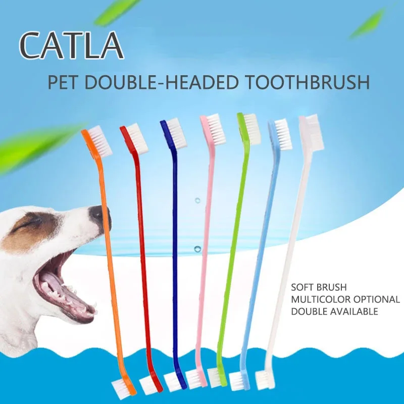 

Зубная щетка для собак, средство для ухода за животными, с двумя головками