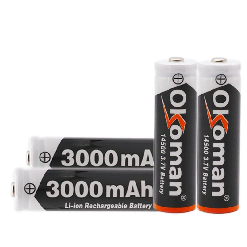 Оригинальные Литий ионные аккумуляторы AA 14500 3000 мАч 3 7 В светодиодный фонарик