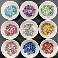 20pcs 10mm various color acrylic crystal round flat bottom penetration drill for wedding party diy decorative color table drill