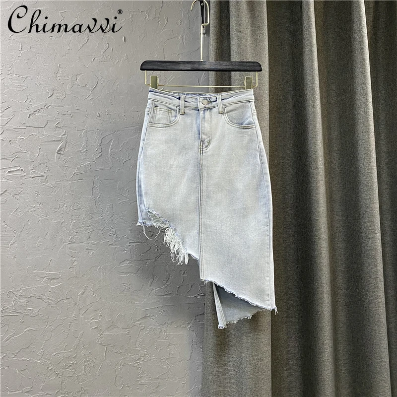 

2021 джинсовые шорты, с завышенной талией, с асимметричной юбкой для Для женщин Средний Длина Сексуальная линия джинсовая юбка-пачка размера ...