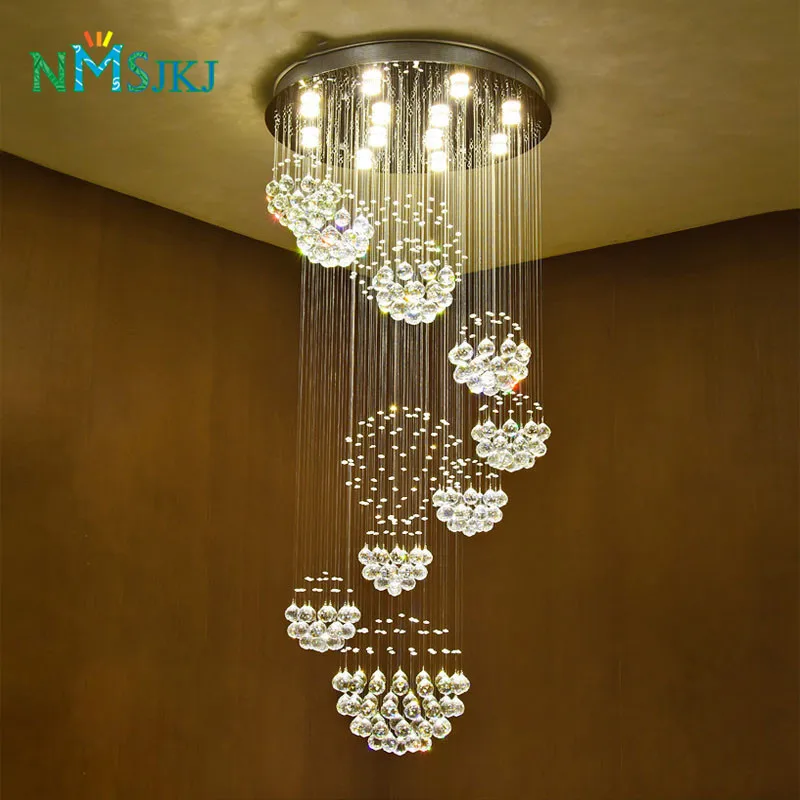 Современные светодиодные роскошные хрустальные люстры большая подвесная