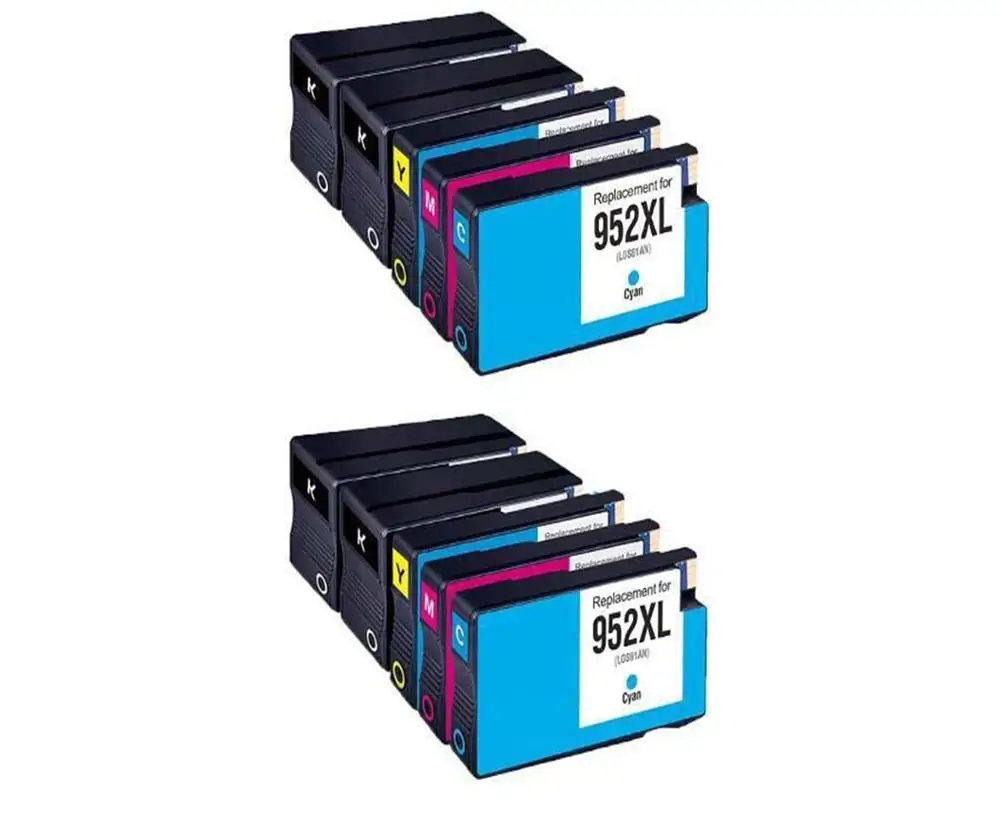 10PK совместимый для HP 952XL Замена чернильных картриджей (4 черный 2 голубой