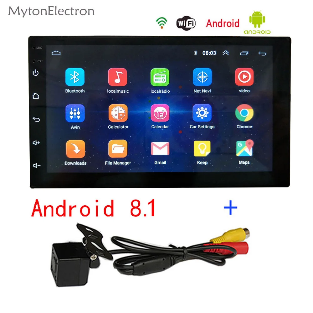 Android автомобильный радио мультимедиа аудио стерео FM два Din gps навигатор Bluetooth для Volkswagen Honda Nissan hyundai Kia Toyata CR-V - Цвет: With camera