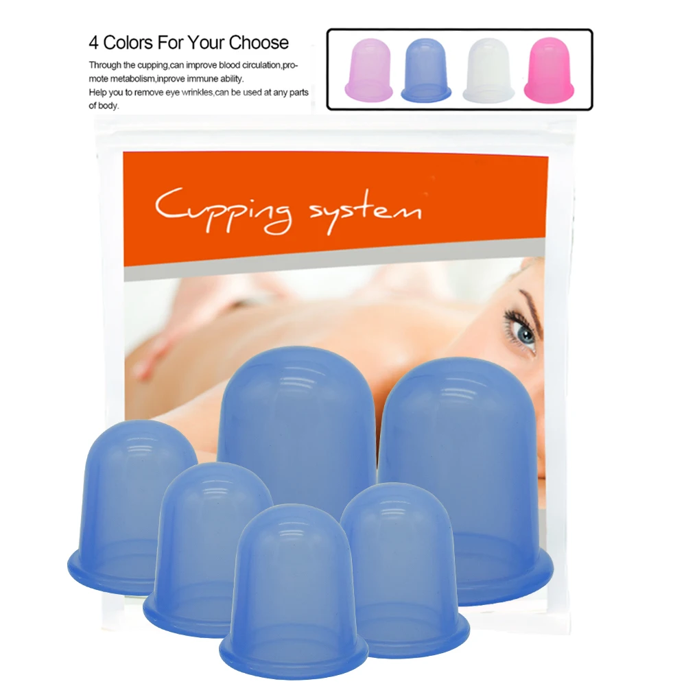 

6pcs Suction Cups Silicone Vacuum therapy Vacuum Cans Vacuum Suction Cups Massage Body Cups Massage Jars Anti Cellulite Massager