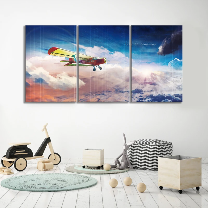 Картины Фрай на завтра вдохновляющие Мультяшные самолеты пейзаж постер