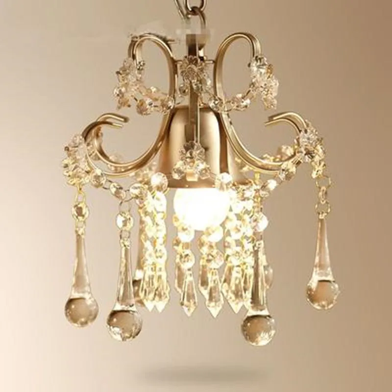 

Миниатюрные хрустальные люстры для спальни, прихожей, кухни, столовой, Золотая люстра, комнатная люстра цвета розового золота с дождем, люст...
