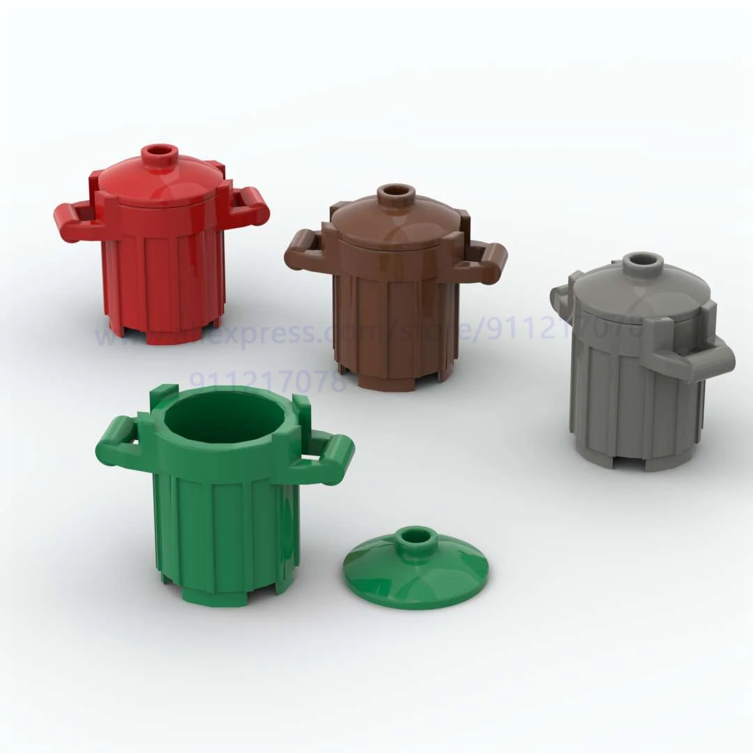 

10 set Trash Can with cover Building Block Toys Assembles Particles moc Brick Ashbin Educational Creative Children diy Toys Gift
