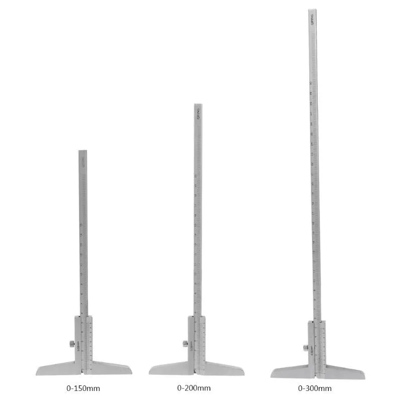 

Stainless Steel Depth Vernier Caliper 0.02mm Accuracy Calipers Measuring & Gauging Tools 0-150mm/200mm/300mm Depth Gauge Tool