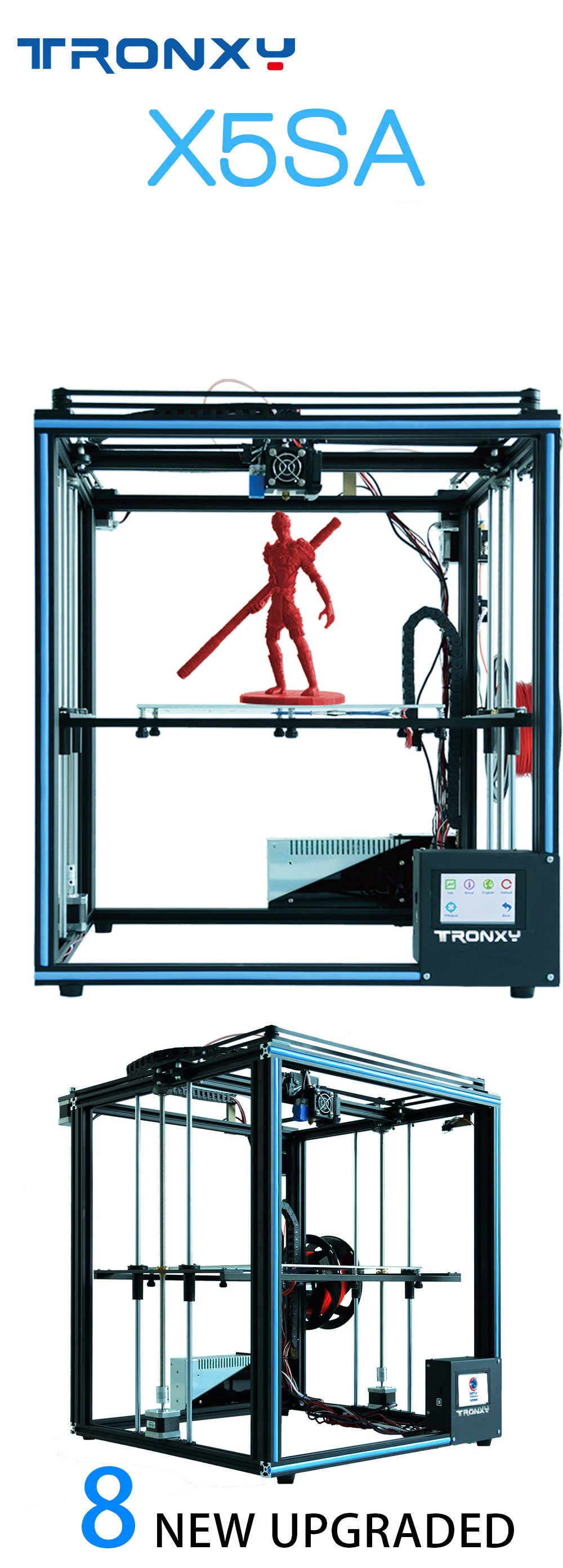 Tronxy Модернизированный автоматический уровень X5SA 3d принтер DIY наборы сенсорный экран большой размер печати 330*330*400 мм Корабль из США Россия Италия