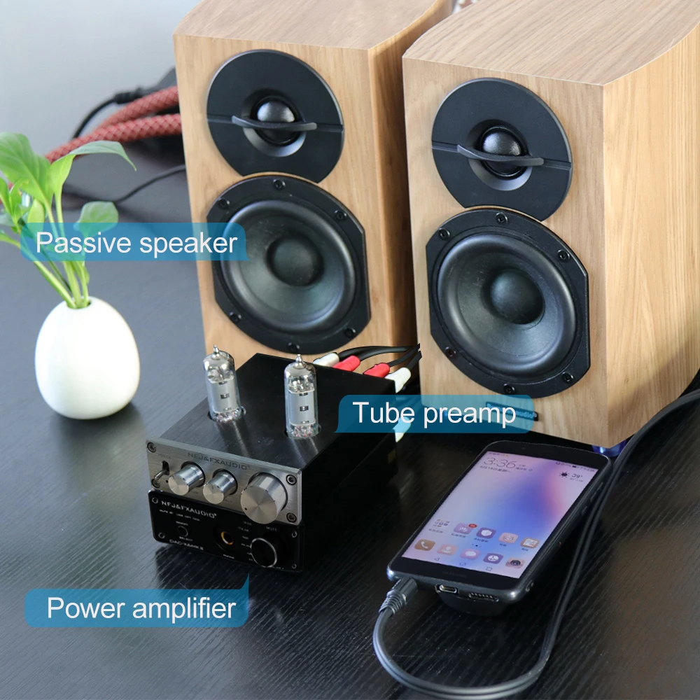 Предусилитель FX AUDIO 6K4 с лампой, заменяемыми вакуумными и ОР усилителями NE5532, HiFi стерео предусилитель с регулировкой баса и высоких частот.