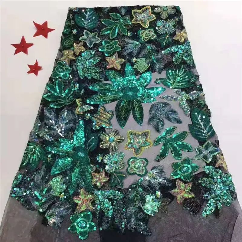 2020 Africa High Quality Flower Sequence French Nigeria Sequin Net Gauze Swiss Lace Fabric Suitable for size 5 / batc | Дом и сад