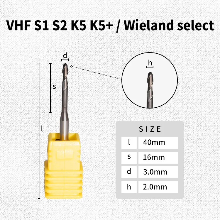 3 шт. VHF S1 S2 K5/K5 + сверла с циркониевым алмазным покрытием для фрезерного