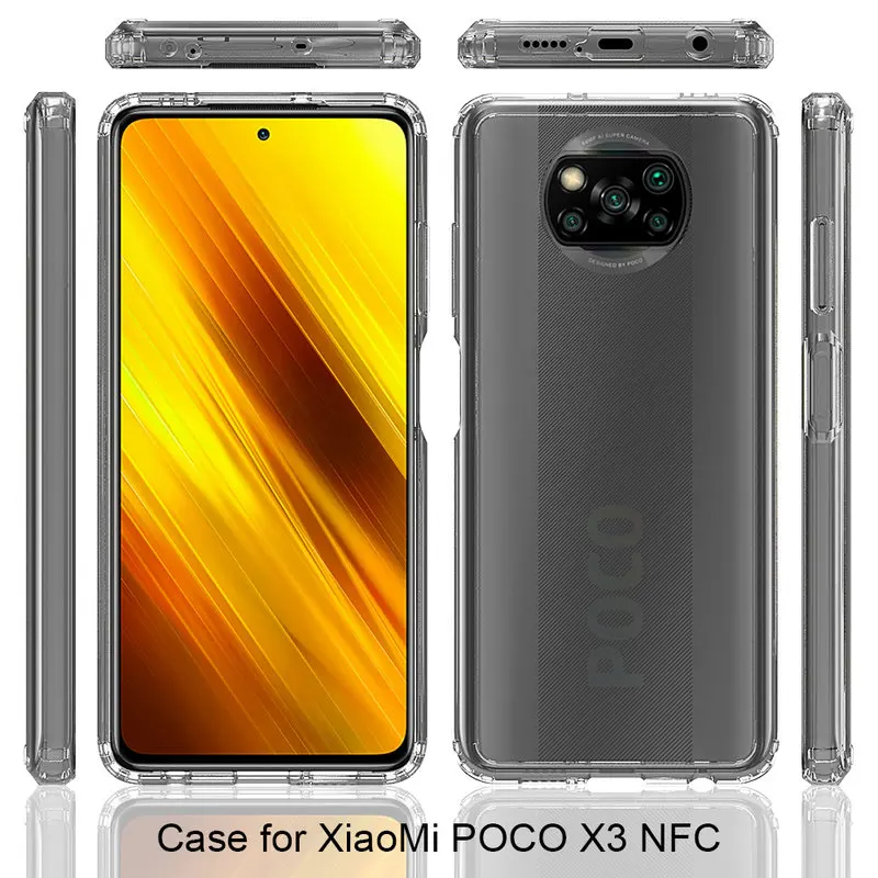 

Xiaomi Poco X3 NFC Case Fashion Transparent Silicone Shockproof Phone Case For Xiaomi Poco X3 NFC Ultra Thin Protection Covers
