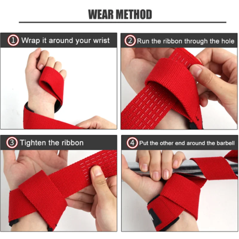 

1Pair Weightlifting Hand Belt Anti-slip Sport Fitness Wrist Wraps Straps Gym Support Lifting grip belt Fitness Bodybuilding