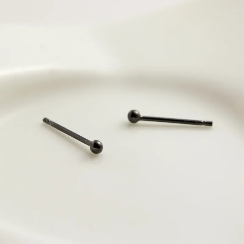 

Fengxiaoling Mini Black Round Beads Stud Earrings 2020 Trendy For Women Small Minimalist Earrings Fine Jewelry Cute Accessories