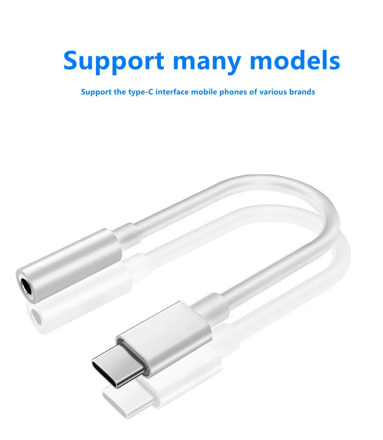 Adaptador de Cable de auriculares tipo C a, 3,5mm, USB-C macho a 3,5mm, audio analógico, AUX, conector hembra para Xiaomi y Huawei