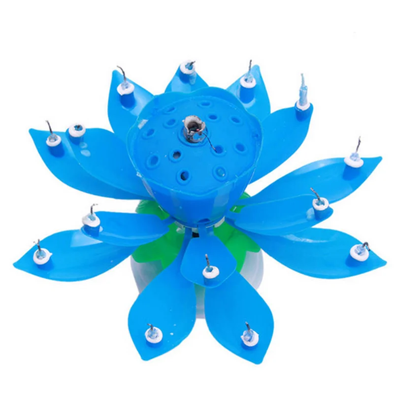 8/14pcs Candle Lotus Flower Rotating Happy Birthday Musical Party DIY Cake Decoration Candles For Gift SDF-SHIP | Дом и сад