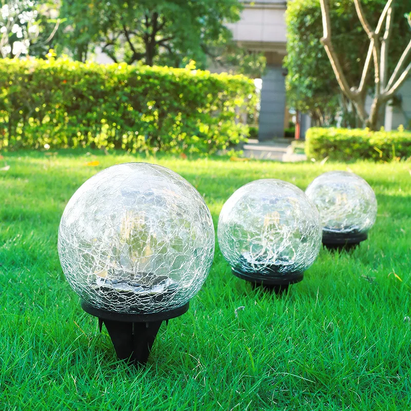 

LED Lawn Lamp Waterproof Solar Light Outdoor Glass Global Garden Courtyard Road Christmas Decoration Landscape Pathway Lighting