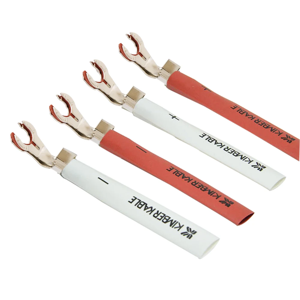 4pcs DIY Fork Plug Hi-End Rhodium Plated Speaker Connector For Audio Amplifier Male Jack Socket