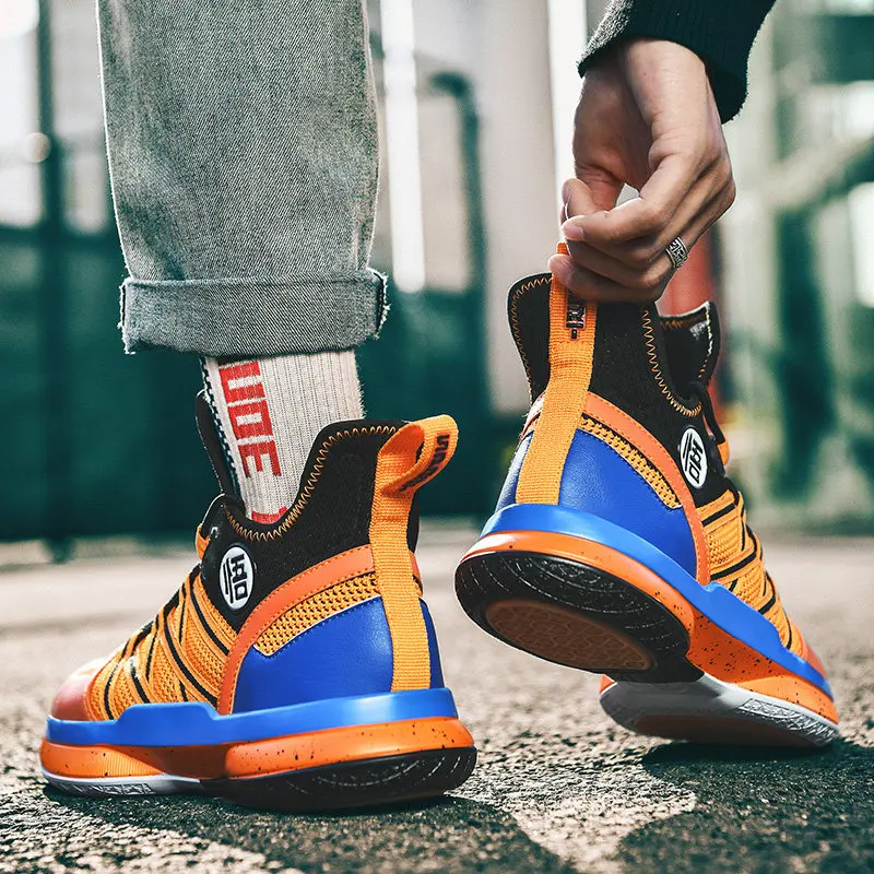 2021 New Mesh Man Basketball Shoes Platform High Top Basketball Sneakers Men Ankle Protect Men Streetball Shoes zapatos basket