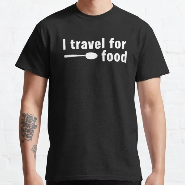 Мужская футболка I Travel For Food Mark Wiens, Высококачественная Хлопковая мужская футболка с принтом и короткими рукавами, повседневная теоретическа...