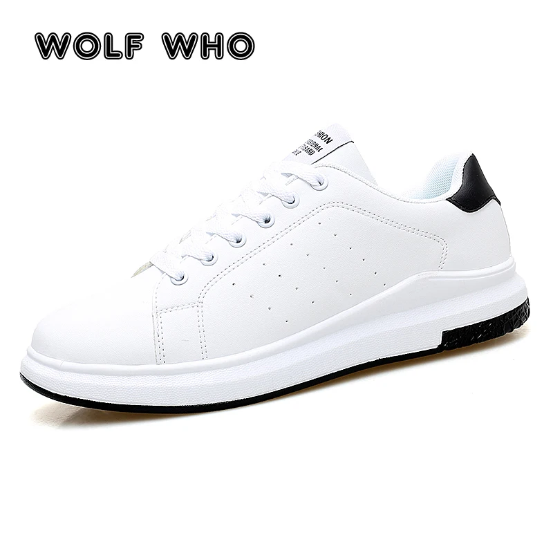 WOLF WHO 2021 Shoes Men Sneakers Casual Lace Up Breathable white male Flats Plus Size 35-46 Hombre Zapatos X-122 |