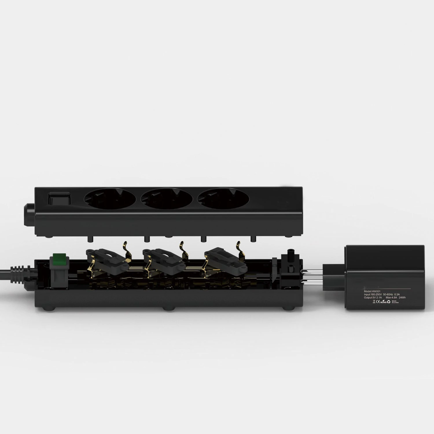 Сетевой блок с несколькими розетками с USB 3 розетками ЕС 4 usb-порта съемное быстрое настенное зарядное устройство Защита от перенапряжения удлинитель 1,5 м