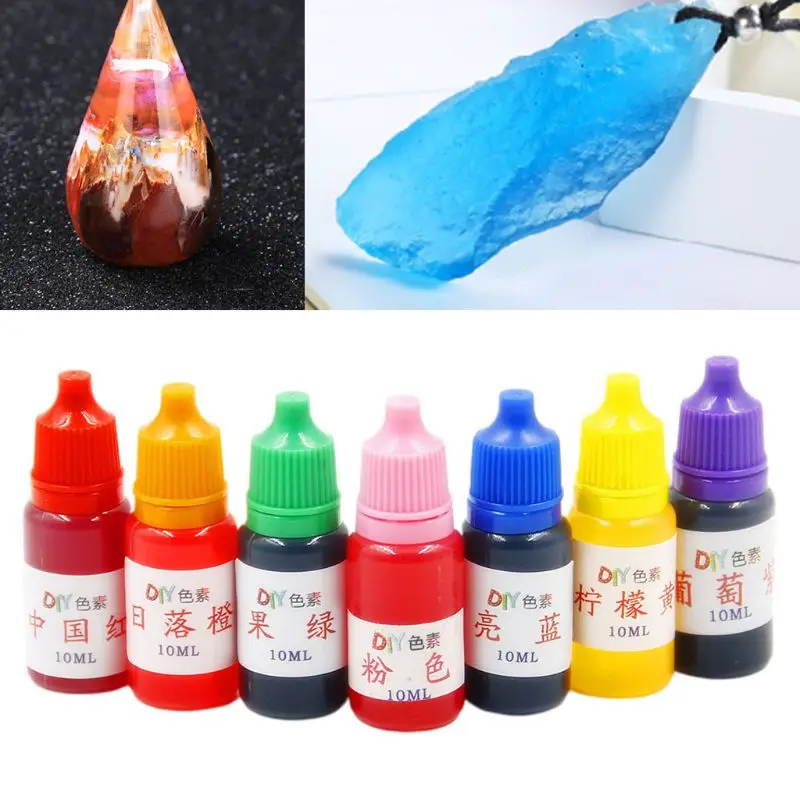 

7 Pcs/set 10ml Dyeing Pigment Slime Crystal Mud Colorant Epoxy Crystal DIY Hand-Made Jewelry Accessories