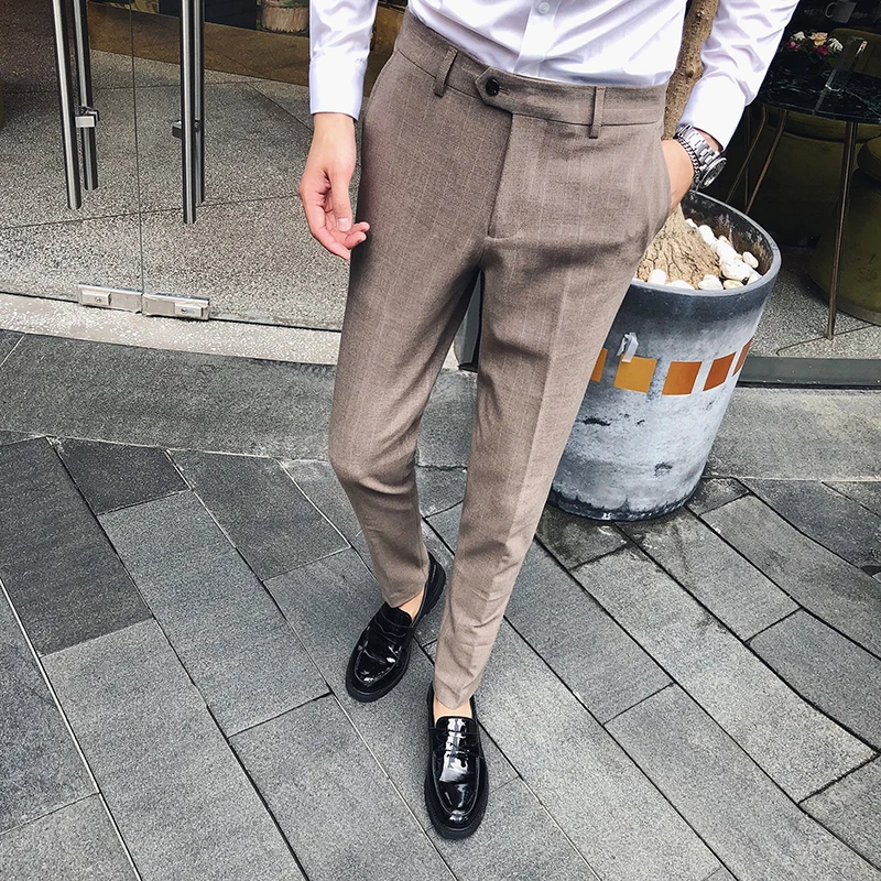 Черные серые 5 цветов мужские формальные брюки новое платье костюм Homme