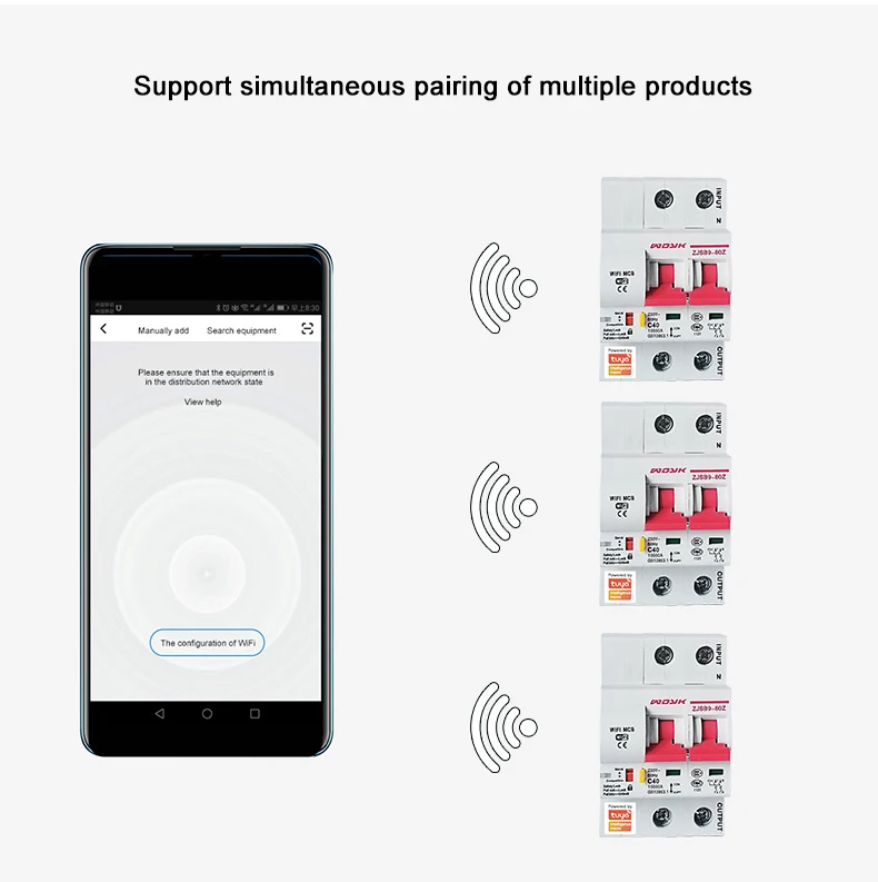 Tuya(Smart Life) 2P 63A WiFi умный автоматический выключатель защита от перегрузки короткого замыкания Amazon Alexa Google home для умного дома