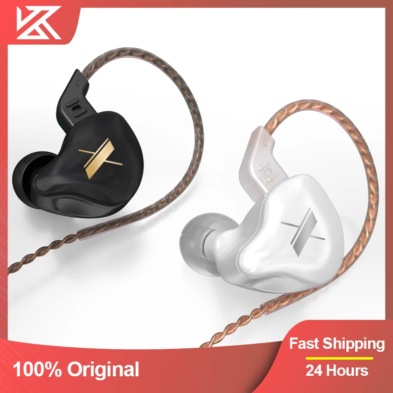 Kz edx 1dd dinâmico sem ouvido, monitor de alta fidelidade dj, fones de ouvido com cancelamento de ruído