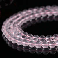 high quality 4mm 6mm 8mm 10mm pink charm transparent natural stone beads loose spacer bead for handmade bracelets trendy jewelry