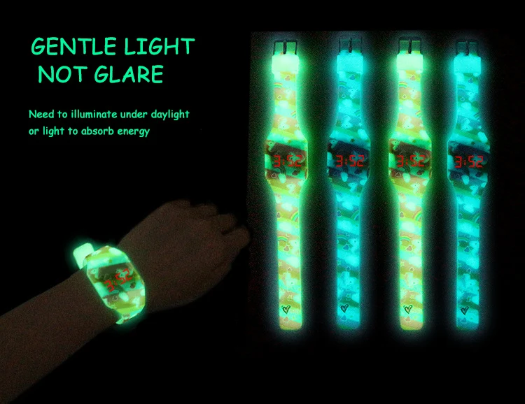 

New Cartoon Children Watches Cute Rubber Luminous Girl LED Watch Kids Student Electronic Watch Child Clock Reloj Infantil Saati