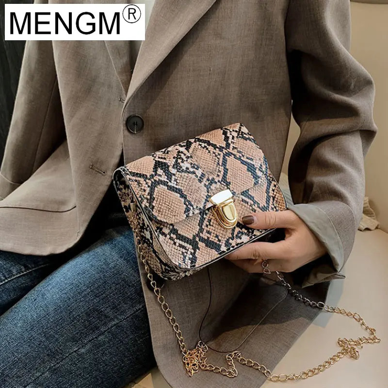 

MENGM Women Top-Handle Bags Serpentine Bolso Mujer Handbag Purses of Luxury Cosmetic Bag Crossbody Bags