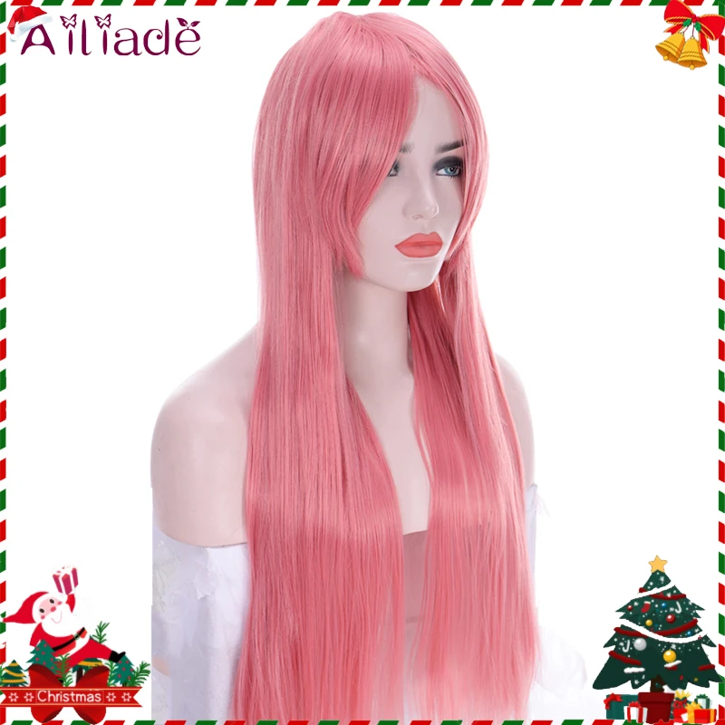 AILIADE розовый небесно голубой 30 дюймов Длинные Staight косплей парик высокая
