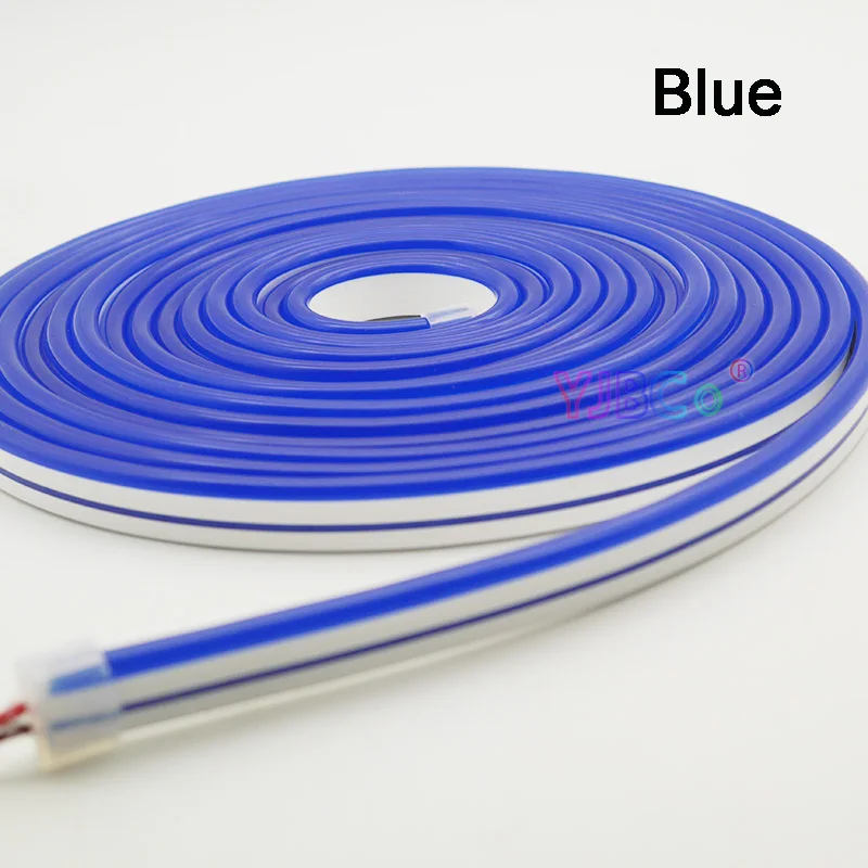 Blue 5 м/лот, 120 светодиодов/м, гибкая светодиодная лента, неоновая лента SMD 2835, светильник из мягкой веревки, Кремниевая резиновая трубка, уличный водонепроницаемый светильник DC12V - Испускаемый цвет: Blue