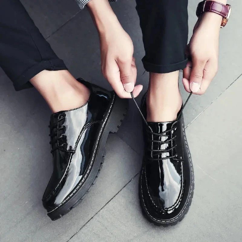 

Glitter mary jane shoes for men black leather sneakers platform dress shoes male elegant chic sneakers