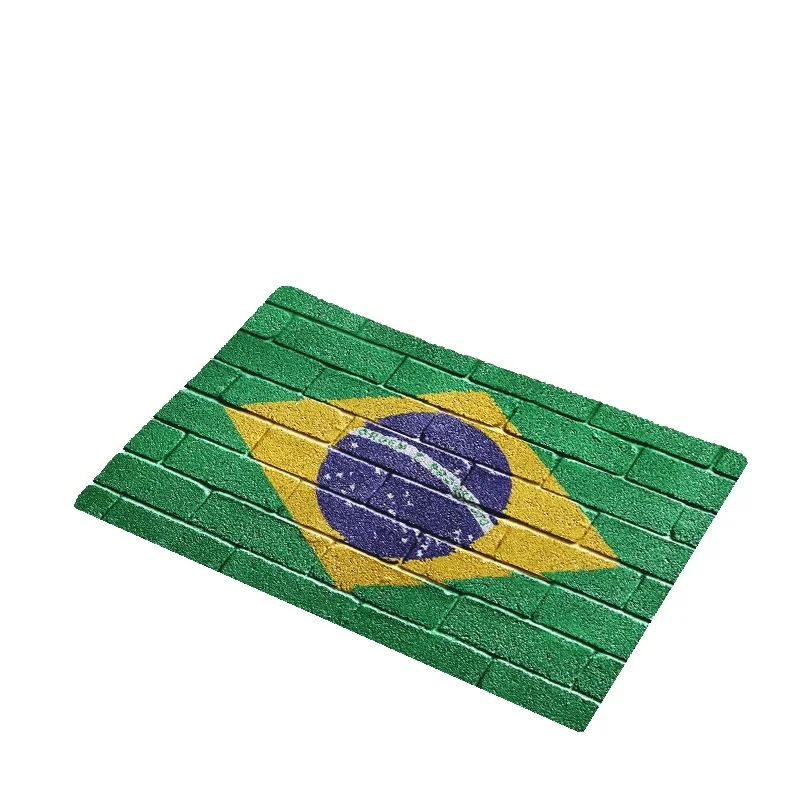 

CAMMITEVER Printed Flannel Area Rug England Brazil Flag Printed Room Area Rug Floor Carpet For Living Room Bedroom