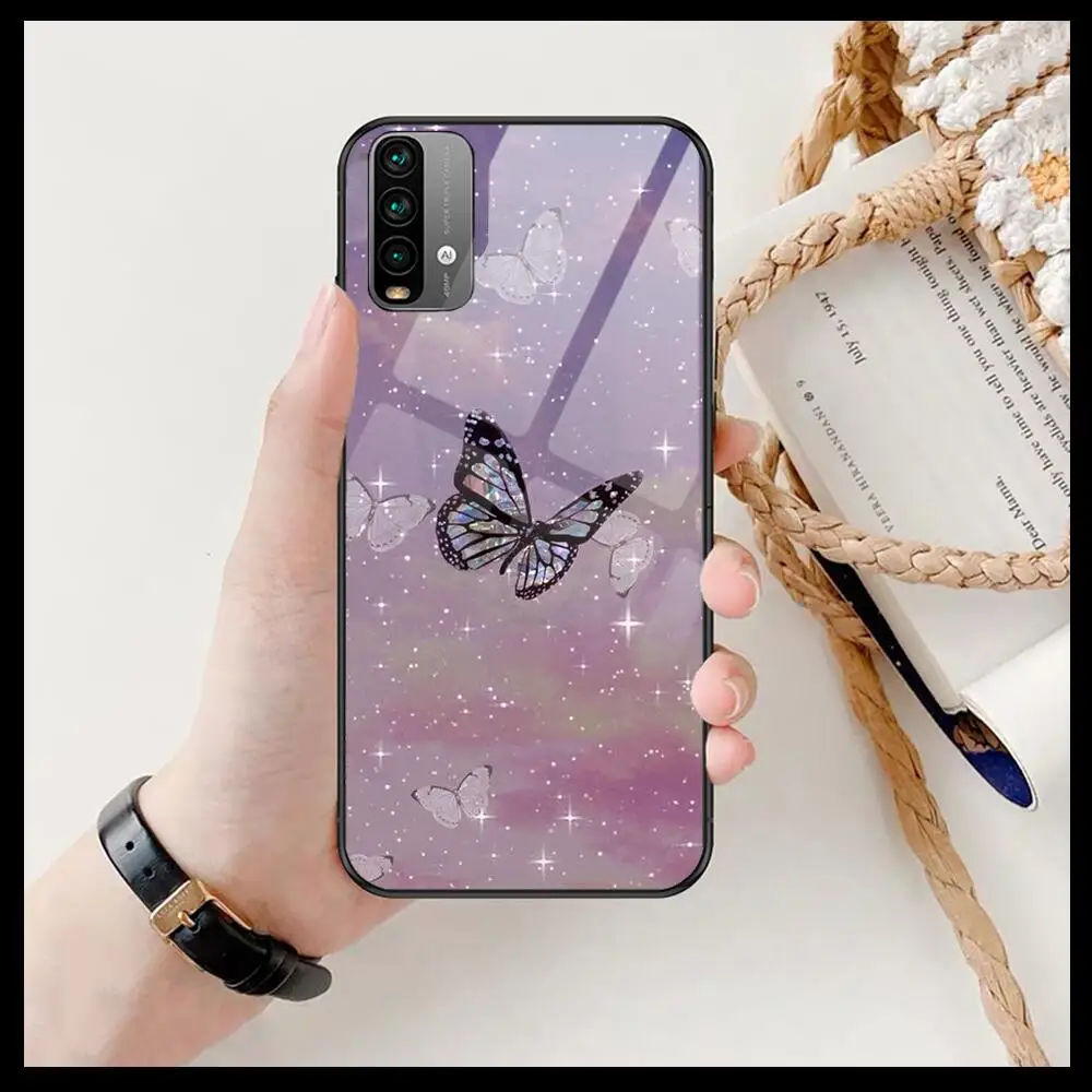 

Cute butterfly Phone Case For XiaoMi Redmi 11lite ultra 9 8A 7A 6 A Pro T 5G K40 Anime Black Cover Silicone Back Pret