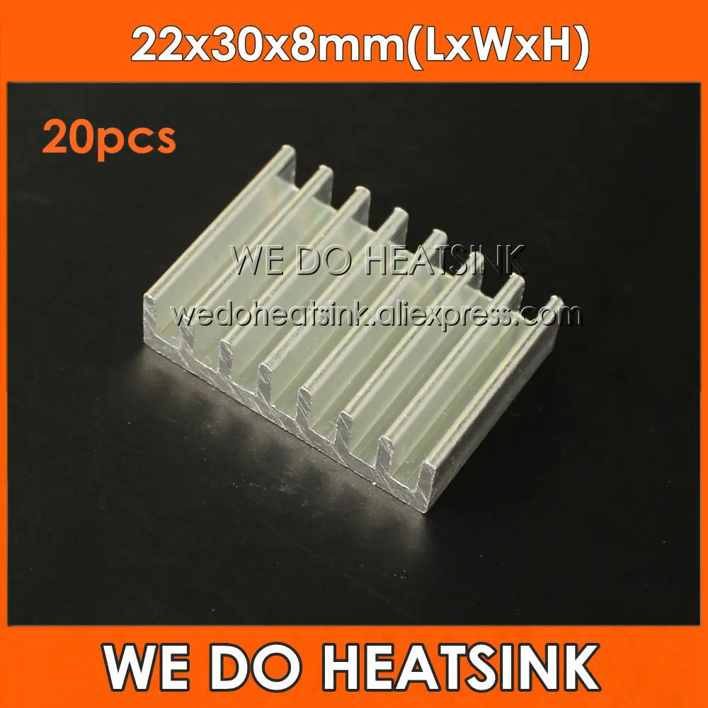 

WE DO HEATSINK 20pcs 22x30x8mm DIY Extrusion Epoxy Attach On Heatsink Aluminum Cooler Cooling For DIP