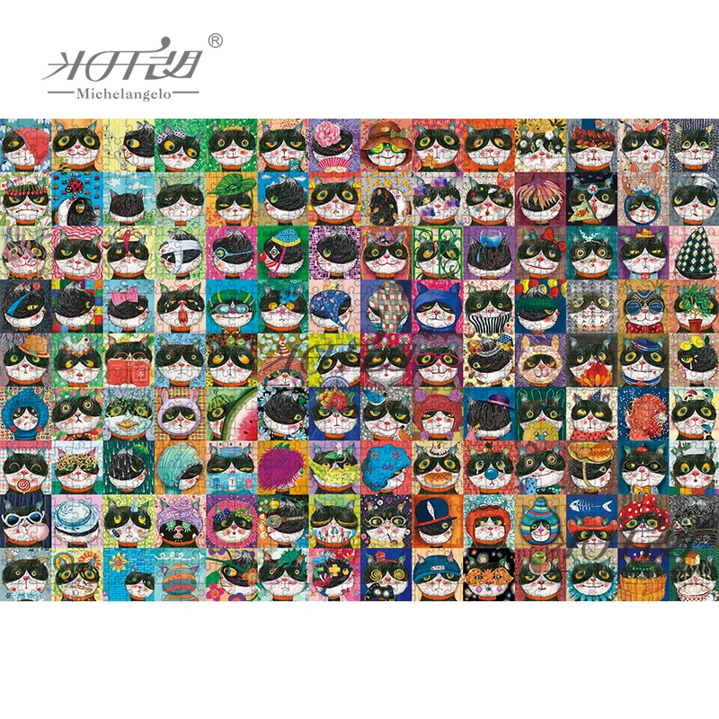 Микеланджело деревянный пазл 500 1000 1500 2000 шт. Сумасшедший кошки одежда для малышей