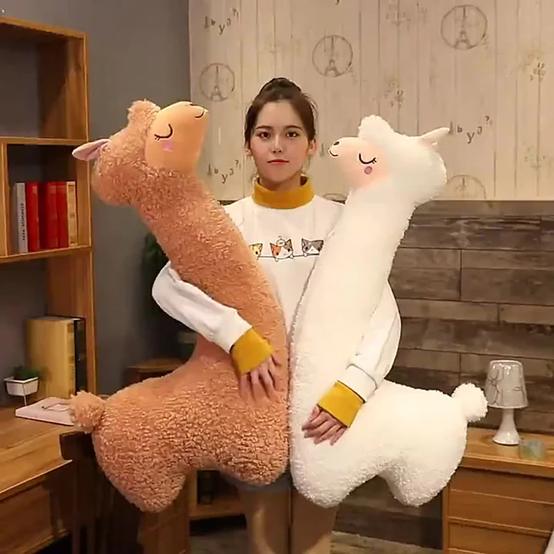 

130cm Lovely Alpaca Plush Toy Japanese Alpaca Soft Stuffed Cute Sheep Llama Animal Dolls Sleep Pillow Home Bed Decor Gift