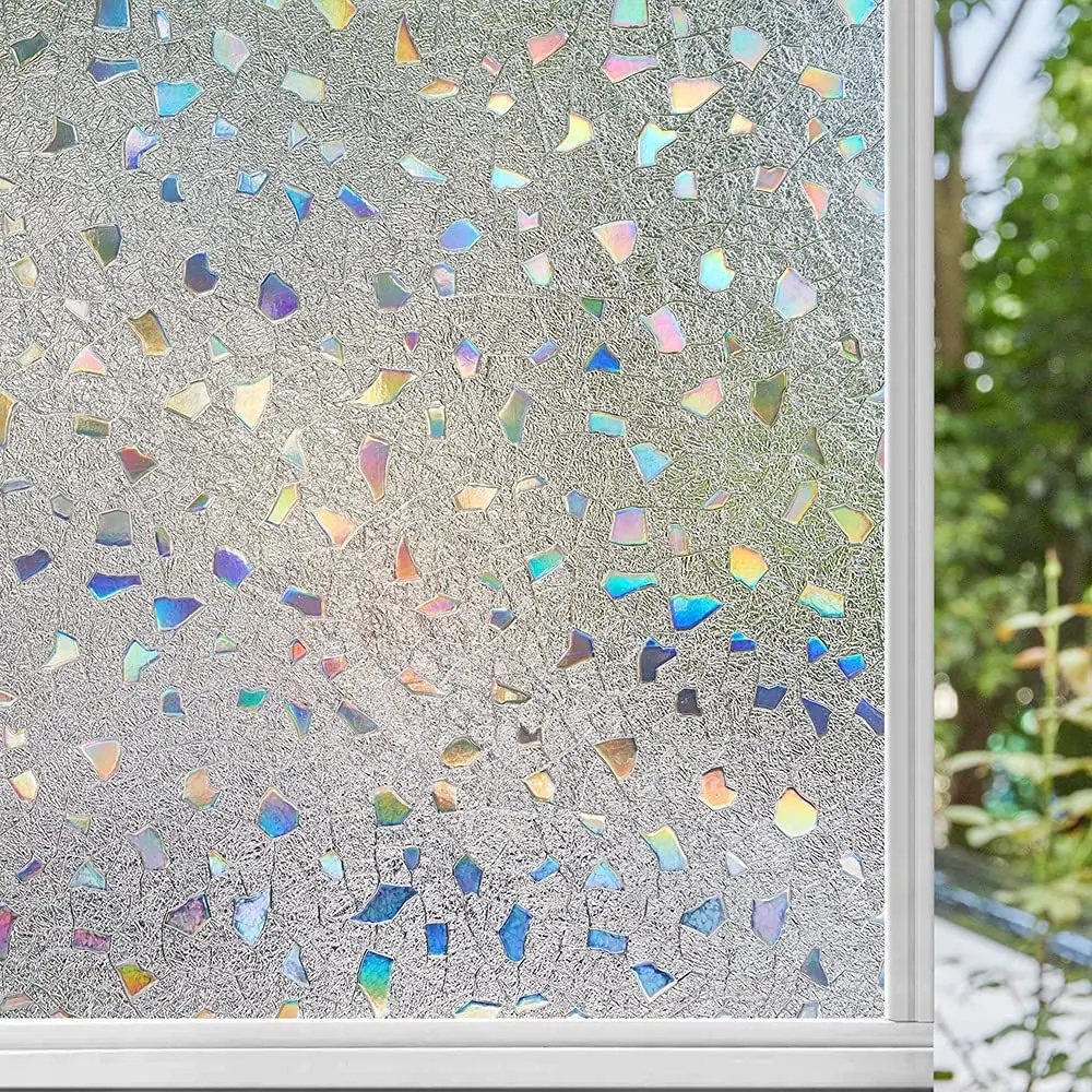 

LUKCYYJ Window Privacy Film 3D Decor Window Vinyl Decals,Self-adhesive Film Static Cling Glass Stickers,Sun Blocking Window Tint