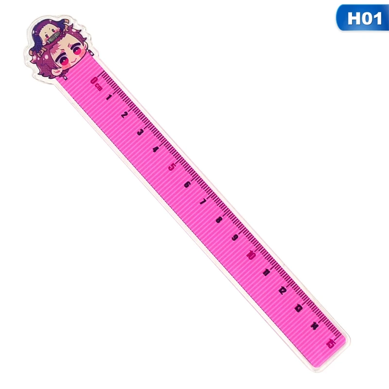 

Anime Demon Slayer: Kimetsu No Yaiba Kamado Tanjirou Acrylic Ruler Measuring Scale Students Cartoon Measure Ruler Study Supplies