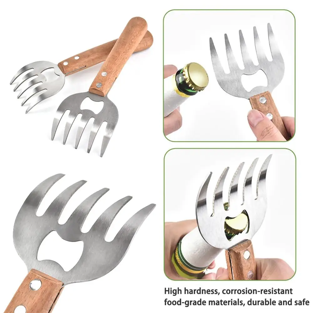 

2PCS Bear Meat Claw Shredding Lift Tongs Meat Fork Pull Handler Handling BBQ Barbecue Cooking Tool